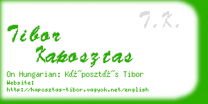 tibor kaposztas business card